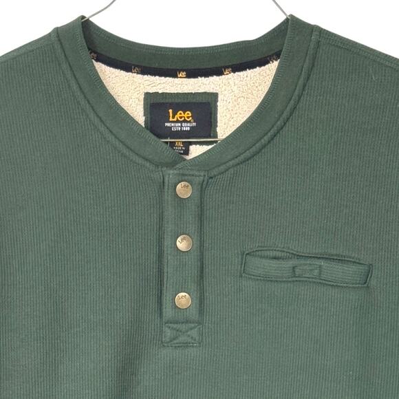 Lee Thermal Waffle Knit Sherpa Lined Henley Sweater 2XL Outdoor Chore Shacket - Picture 2 of 16